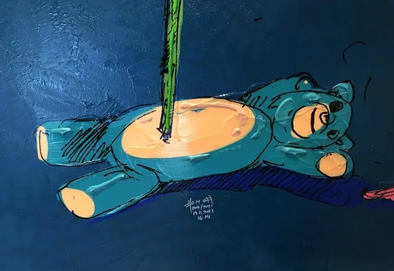 DÍTĚ A MEDVĚD — detail 3