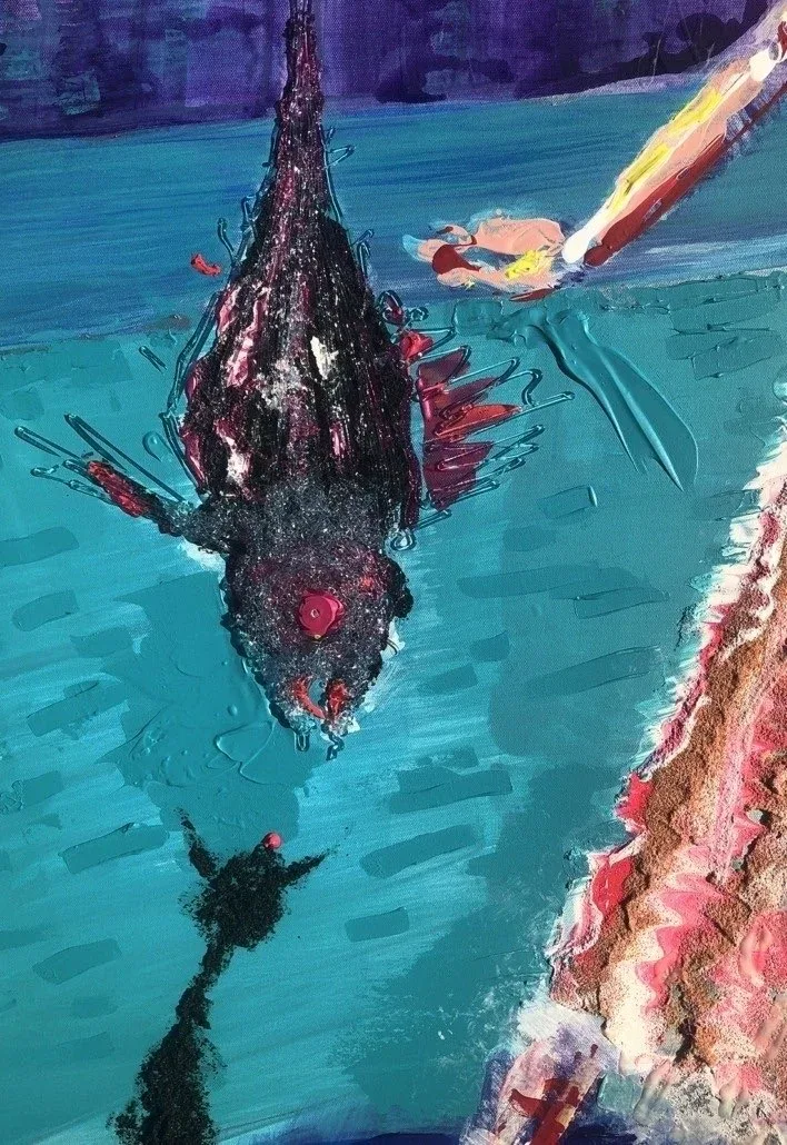 KOČKA A RYBA — detail 3
